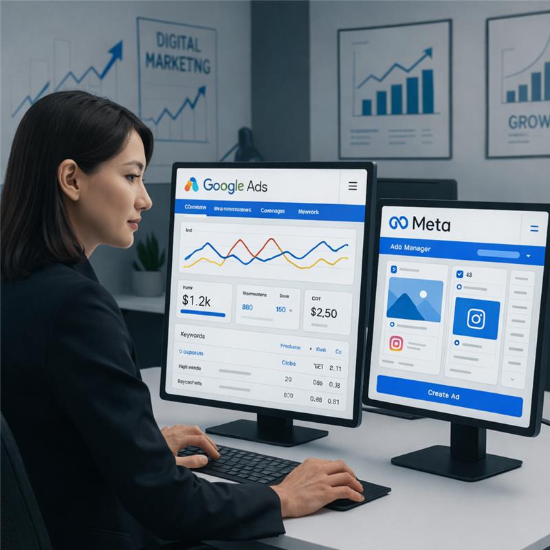 Generated image_ Digital marketing professional at work